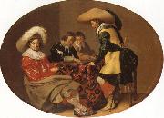 Willem Cornelisz Duyster Officers Playing Backgammon oil